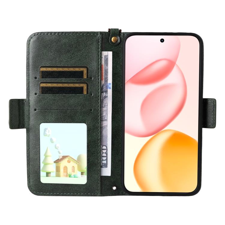 For Honor 400 Global 156.5mm Multi-card Slots Crossbody Cowhide Leather Phone Case