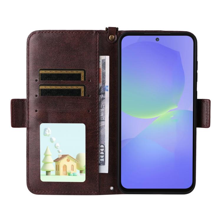 For Samsung Galaxy A36 5G Multi-card Slots Crossbody Cowhide Leather Phone Case