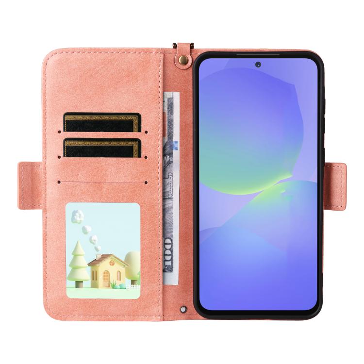 For Samsung Galaxy A36 5G Multi-card Slots Crossbody Cowhide Leather Phone Case