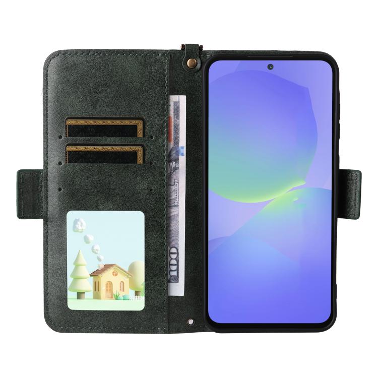 For Samsung Galaxy A36 5G Multi-card Slots Crossbody Cowhide Leather Phone Case