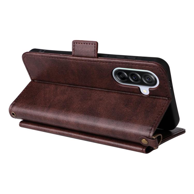For Samsung Galaxy A56 5G Multi-card Slots Crossbody Cowhide Leather Phone Case