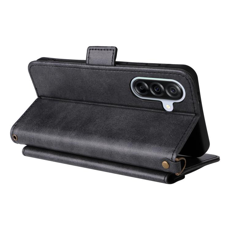 For Samsung Galaxy A56 5G Multi-card Slots Crossbody Cowhide Leather Phone Case