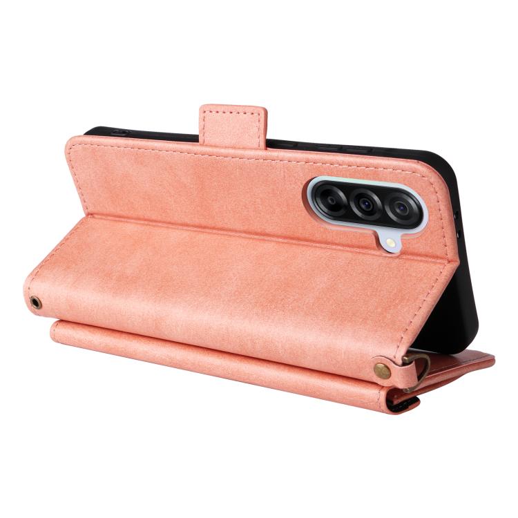 For Samsung Galaxy A56 5G Multi-card Slots Crossbody Cowhide Leather Phone Case