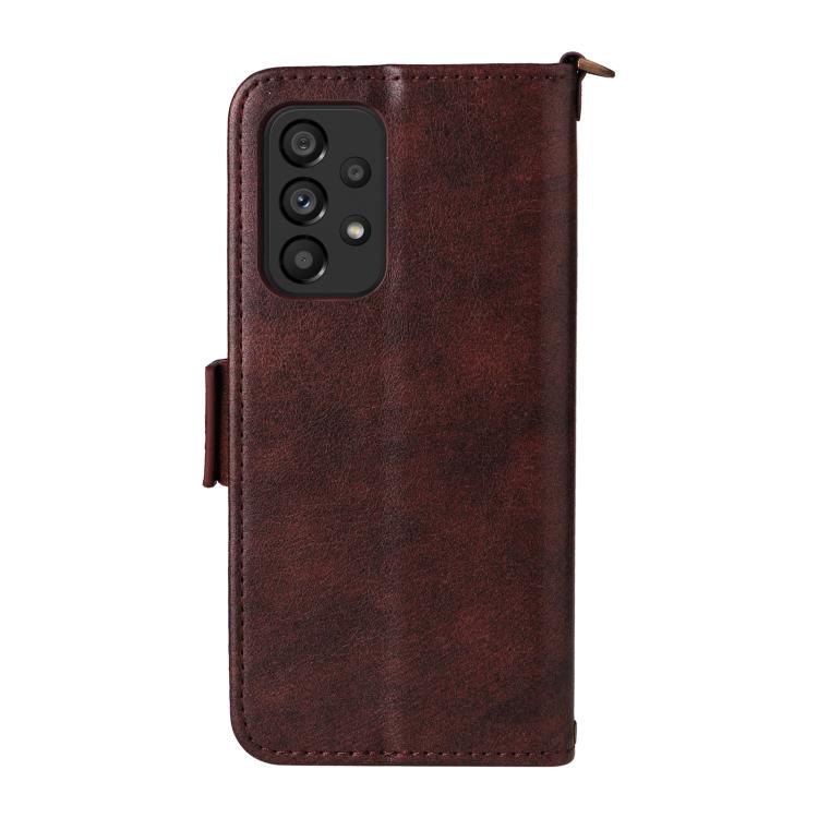 For Samsung Galaxy A53 5G Multi-card Slots Crossbody Cowhide Leather Phone Case