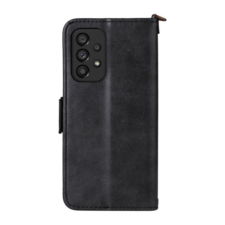 For Samsung Galaxy A53 5G Multi-card Slots Crossbody Cowhide Leather Phone Case