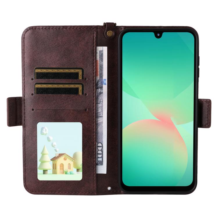 For Samsung Galaxy A16 5G / 4G / A26 5G Multi-card Slots Crossbody Cowhide Leather Phone Case