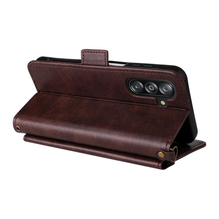 For Samsung Galaxy A16 5G / 4G / A26 5G Multi-card Slots Crossbody Cowhide Leather Phone Case