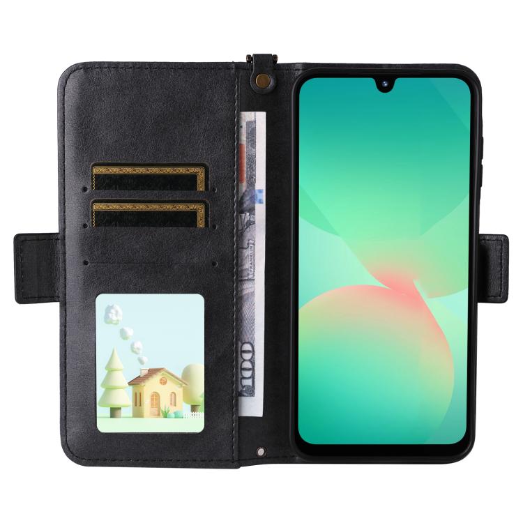 For Samsung Galaxy A16 5G / 4G / A26 5G Multi-card Slots Crossbody Cowhide Leather Phone Case