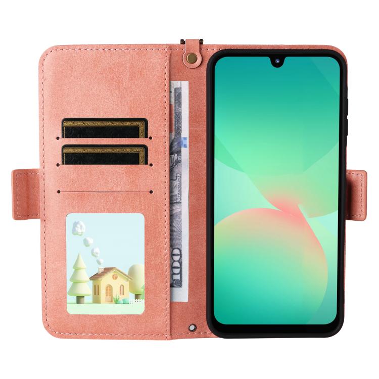 For Samsung Galaxy A16 5G / 4G / A26 5G Multi-card Slots Crossbody Cowhide Leather Phone Case