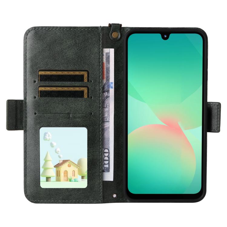 For Samsung Galaxy A16 5G / 4G / A26 5G Multi-card Slots Crossbody Cowhide Leather Phone Case