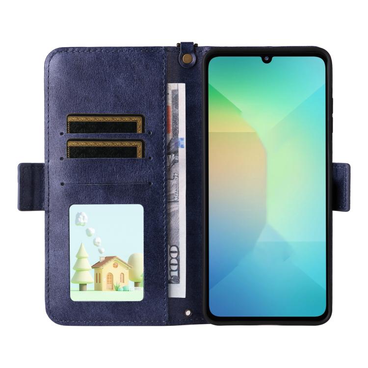 For Samsung Galaxy A06 5G / 4G Multi-card Slots Crossbody Cowhide Leather Phone Case