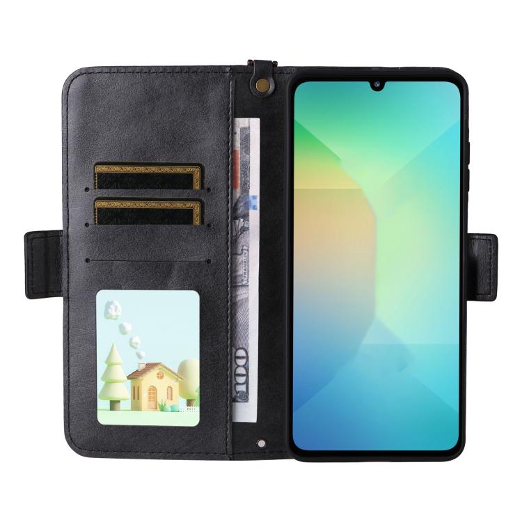 For Samsung Galaxy A06 5G / 4G Multi-card Slots Crossbody Cowhide Leather Phone Case