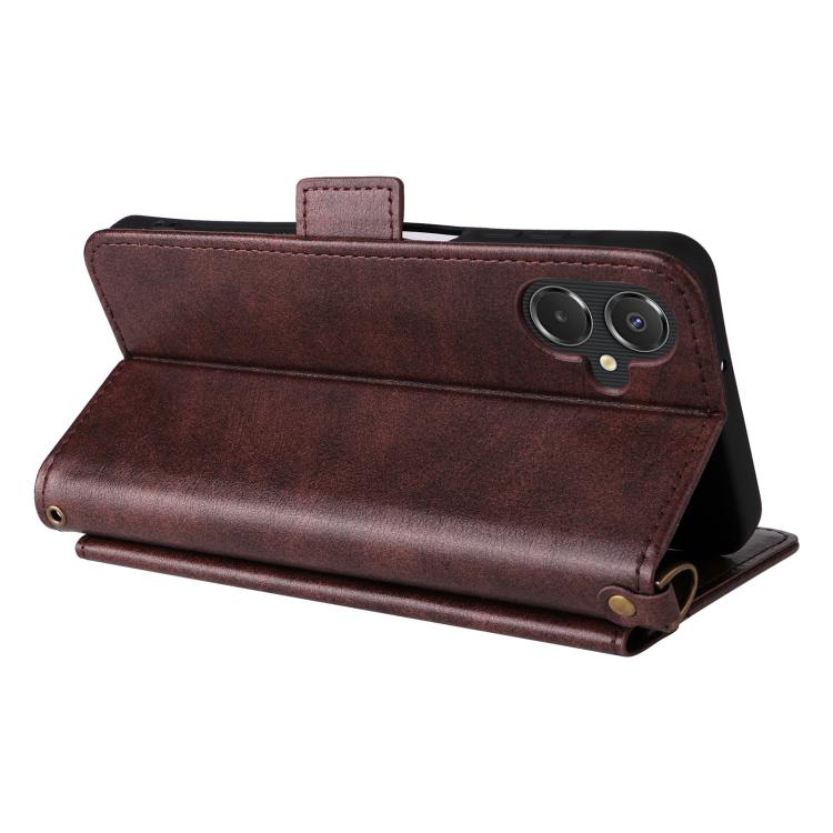 For Samsung Galaxy A07 4G Multi-card Slots Crossbody Cowhide Leather Phone Case