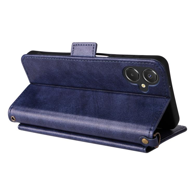 For Samsung Galaxy A07 4G Multi-card Slots Crossbody Cowhide Leather Phone Case