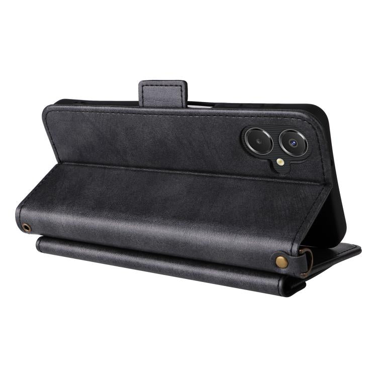 For Samsung Galaxy A07 4G Multi-card Slots Crossbody Cowhide Leather Phone Case