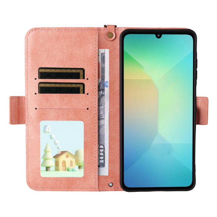 For Samsung Galaxy A07 4G Multi-card Slots Crossbody Cowhide Leather Phone Case