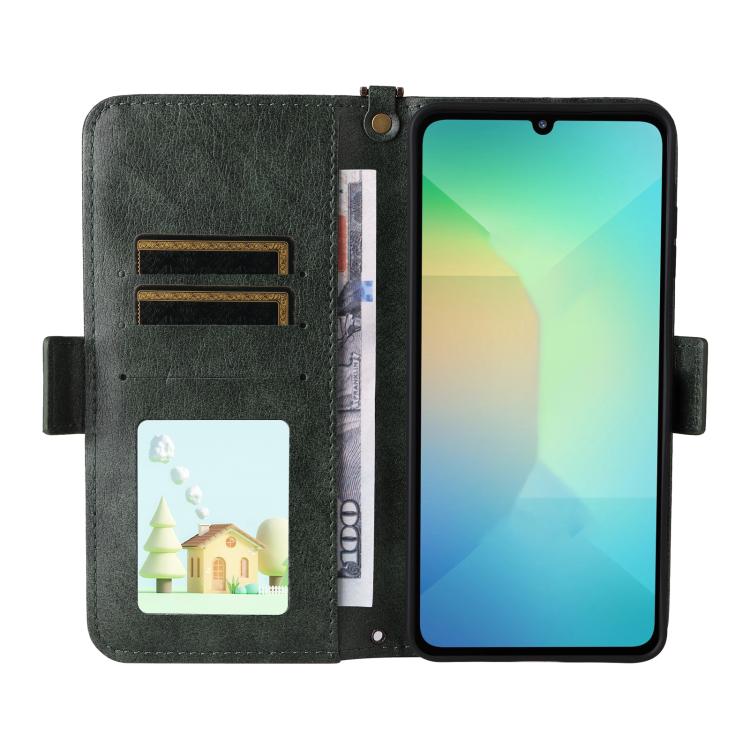 For Samsung Galaxy A07 4G Multi-card Slots Crossbody Cowhide Leather Phone Case