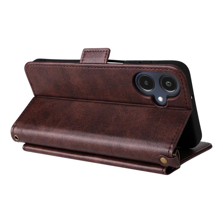 For Samsung Galaxy A25e / A25 5G SC-53F Multi-card Slots Crossbody Cowhide Leather Phone Case