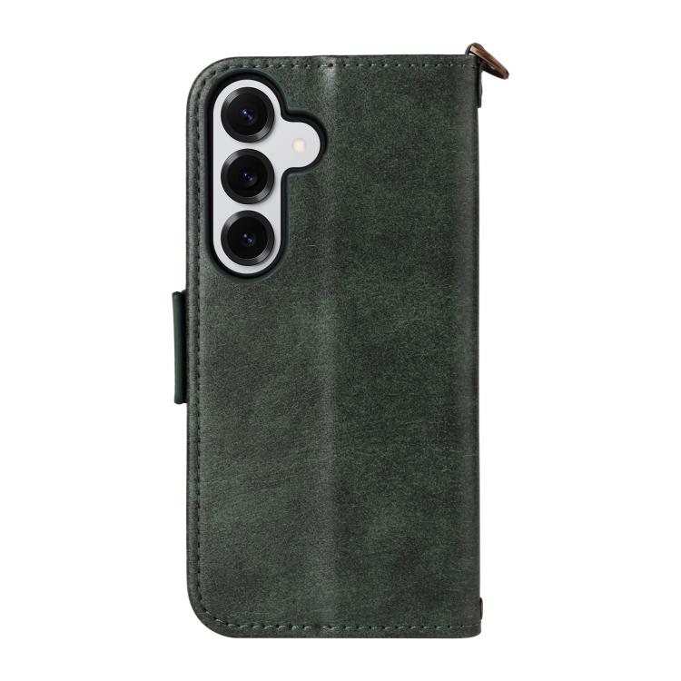 For Samsung Galaxy S25 5G Multi-card Slots Crossbody Cowhide Leather Phone Case