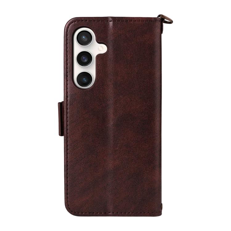 For Samsung Galaxy S25 FE 5G Multi-card Slots Crossbody Cowhide Leather Phone Case