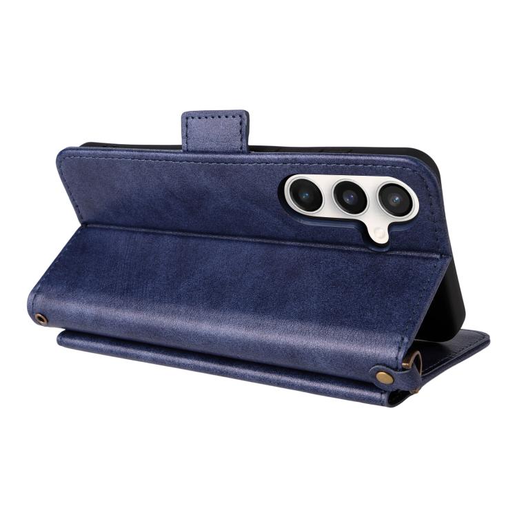 For Samsung Galaxy S25 FE 5G Multi-card Slots Crossbody Cowhide Leather Phone Case