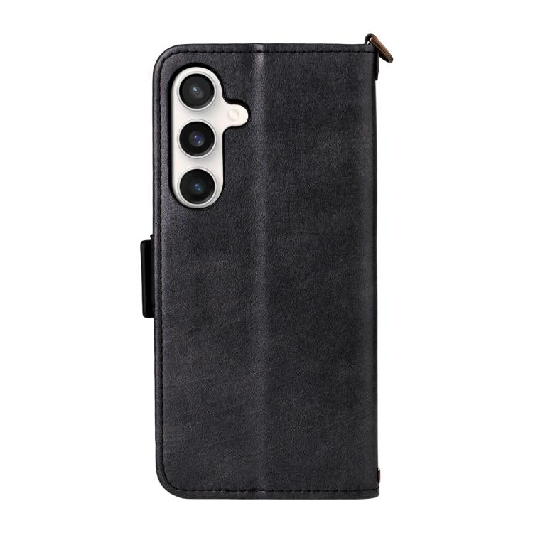 For Samsung Galaxy S25 FE 5G Multi-card Slots Crossbody Cowhide Leather Phone Case