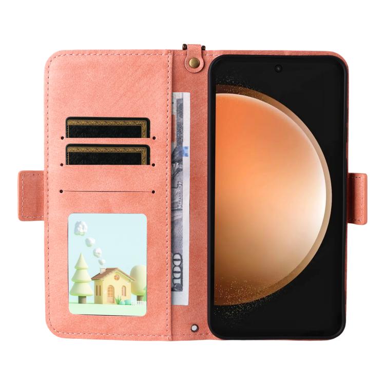 For Samsung Galaxy S25 FE 5G Multi-card Slots Crossbody Cowhide Leather Phone Case