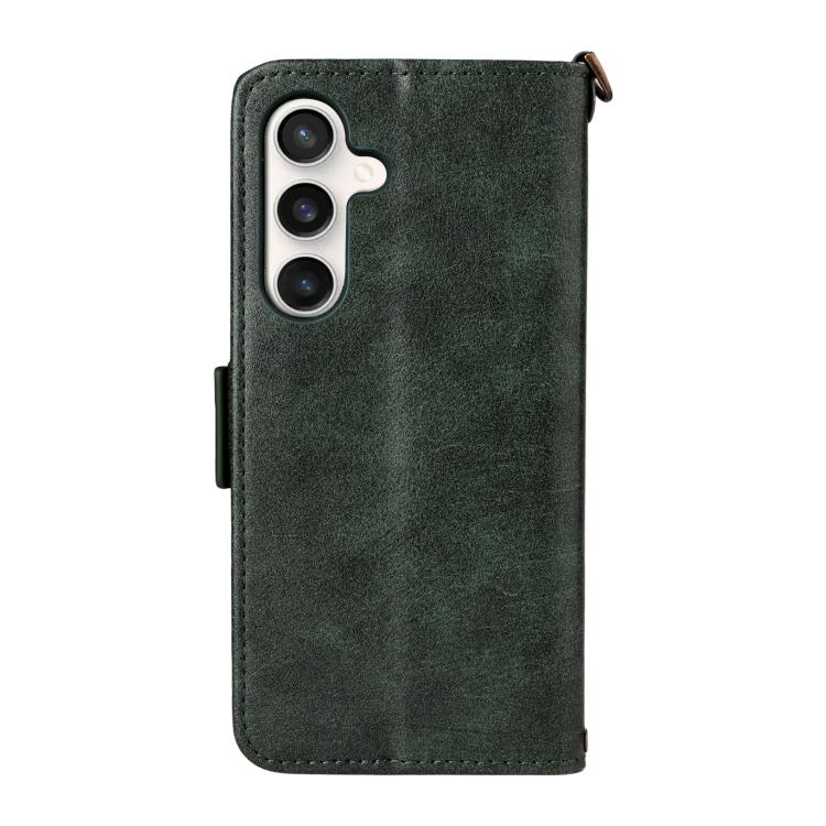 For Samsung Galaxy S25 FE 5G Multi-card Slots Crossbody Cowhide Leather Phone Case