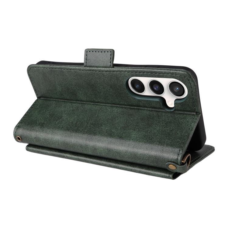 For Samsung Galaxy S25 FE 5G Multi-card Slots Crossbody Cowhide Leather Phone Case
