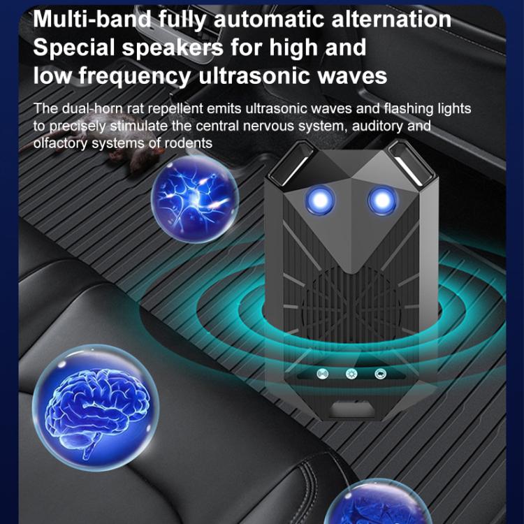 Intelligent Car Ultrasonic Mouse Repeller - Black