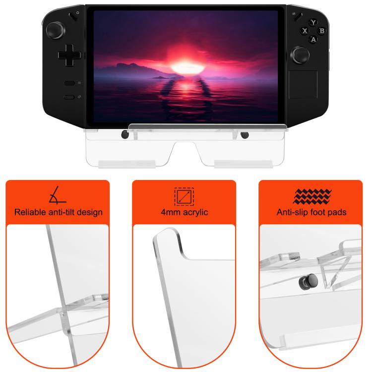 Acrylic Desktop Stand for Legion Go / Nintendo Switch 1 & 2 - Transparent