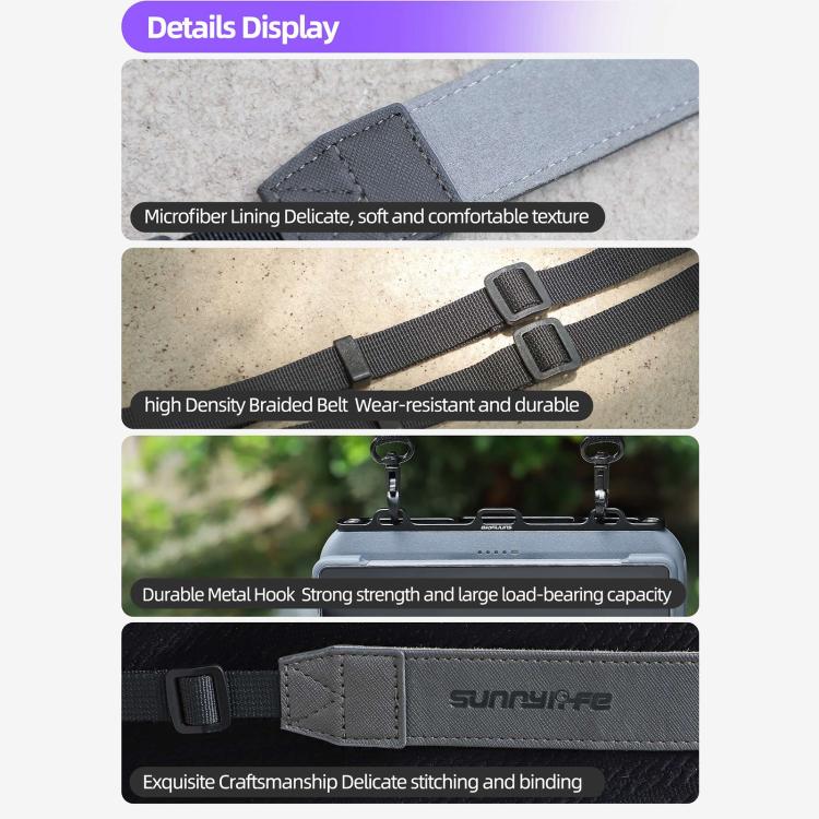 For DJI RC Pro 2 Sunnylife GS013 Multi-Purpose Lanyard with CNC Aluminum Buckle - Grey