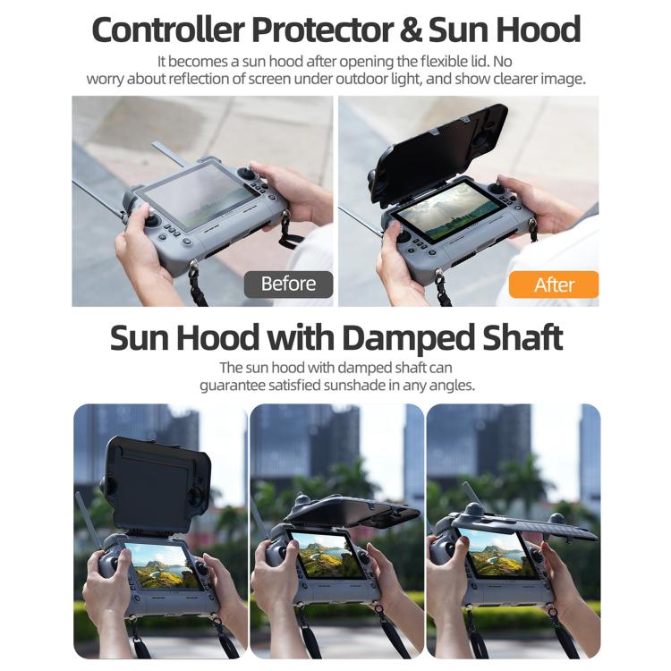 For DJI RC Plus 2 Sunnylife Remote Control Sunshade Protection Cover - Grey