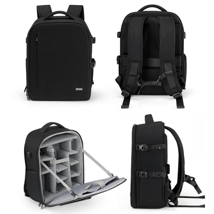 Cwatcun D6 Large II Camera Backpack Outdoor Waterproof Nylon DSLR Photography Bag, Size:32 x 17 x 41.5cm - Black