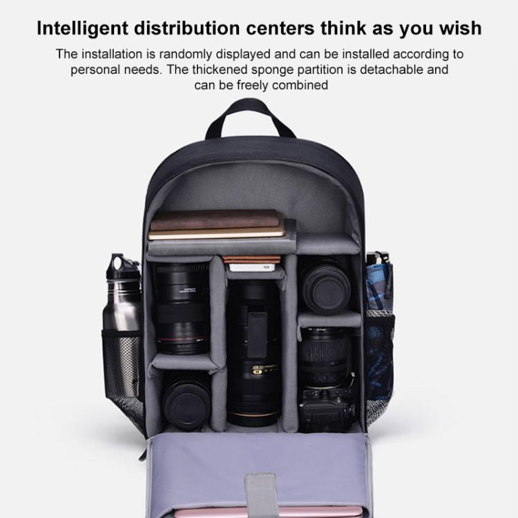 Cwatcun D6 Large II Camera Backpack Outdoor Waterproof Nylon DSLR Photography Bag, Size:32 x 17 x 41.5cm - Black