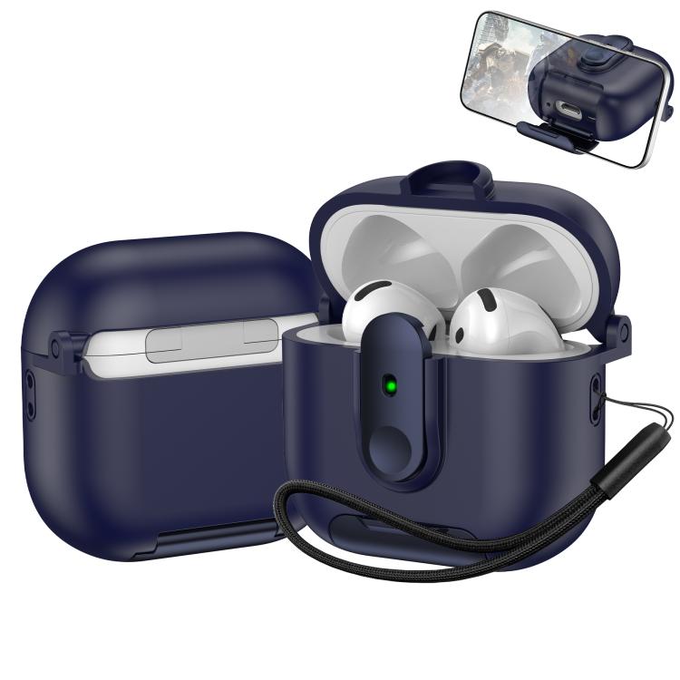 For AirPods 4 One-piece Holder Wireless Earphones Case with Lanyard