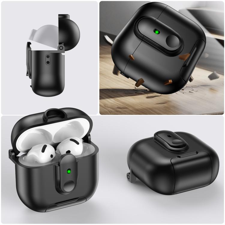 For AirPods 4 One-piece Holder Wireless Earphones Case with Lanyard
