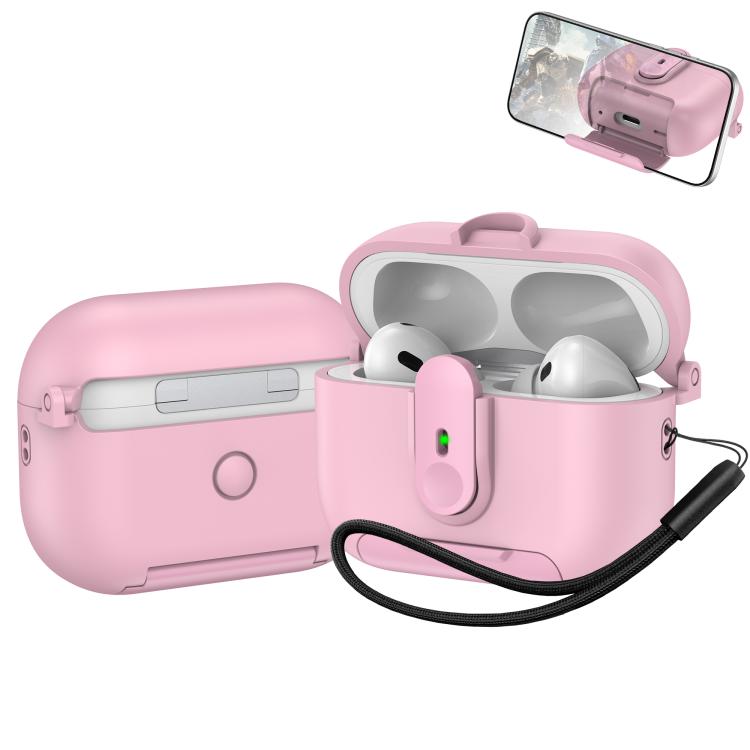 For AirPods Pro 2 One-piece Holder Wireless Earphones Case with Lanyard