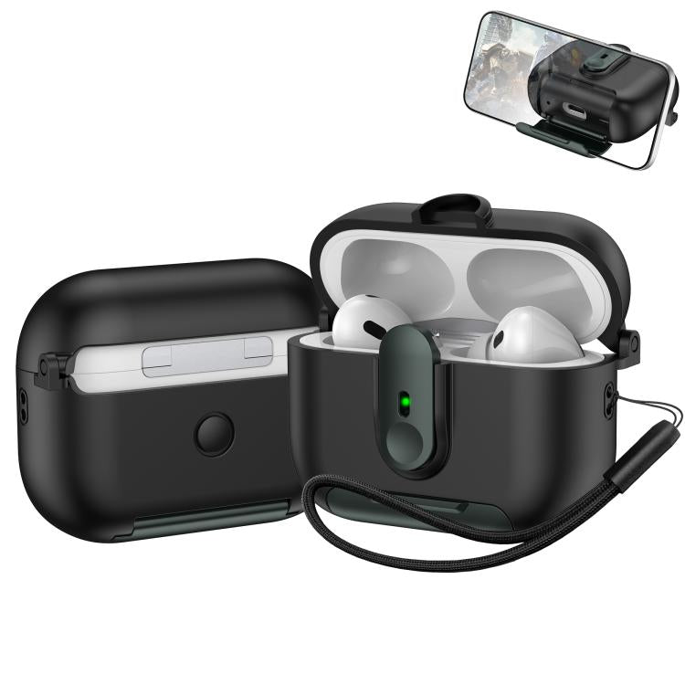 For AirPods Pro 2 One-piece Holder Wireless Earphones Case with Lanyard