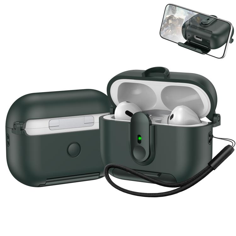 For AirPods Pro 2 One-piece Holder Wireless Earphones Case with Lanyard