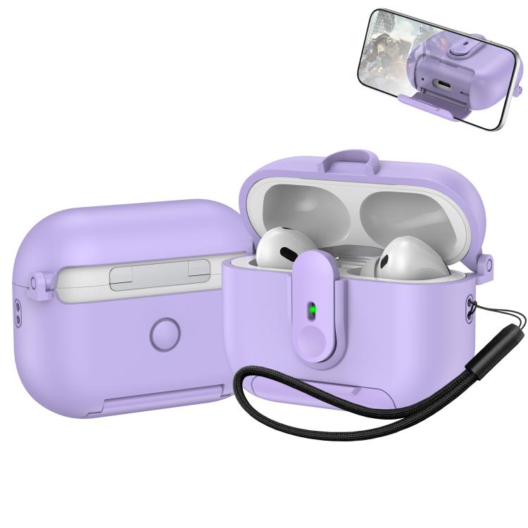 For AirPods Pro 2 One-piece Holder Wireless Earphones Case with Lanyard