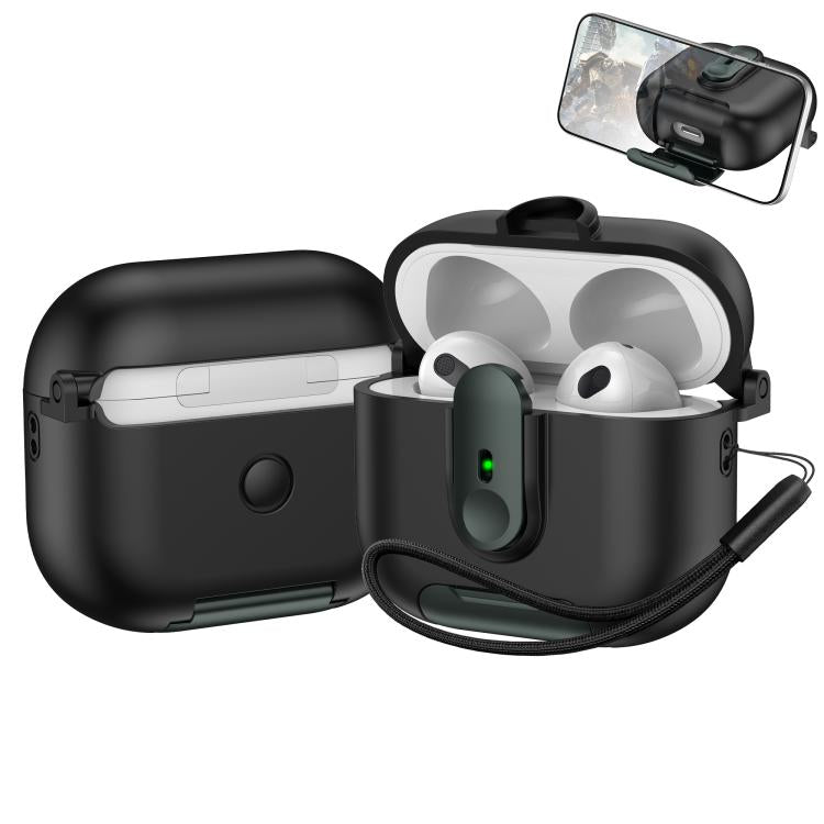 For AirPods 3 One-piece Holder Wireless Earphones Case with Lanyard