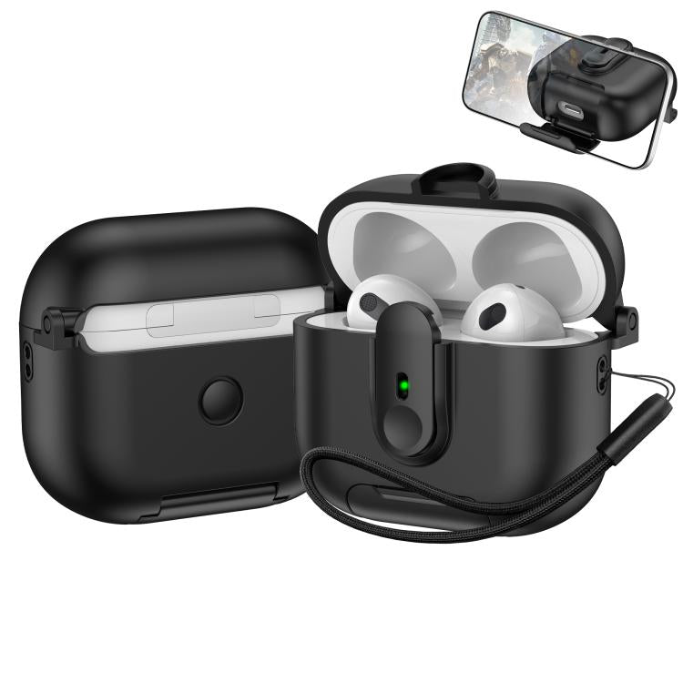 For AirPods 3 One-piece Holder Wireless Earphones Case with Lanyard