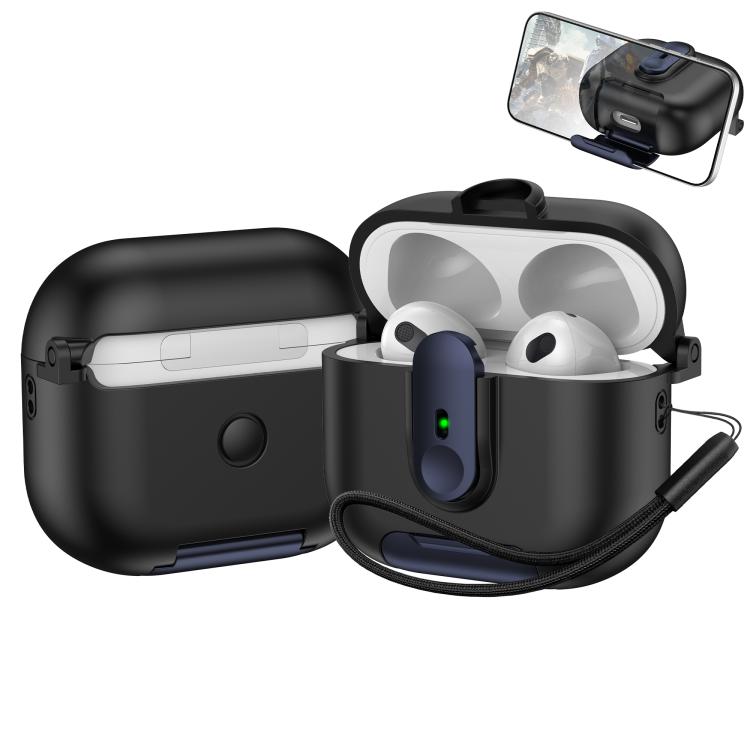 For AirPods 3 One-piece Holder Wireless Earphones Case with Lanyard