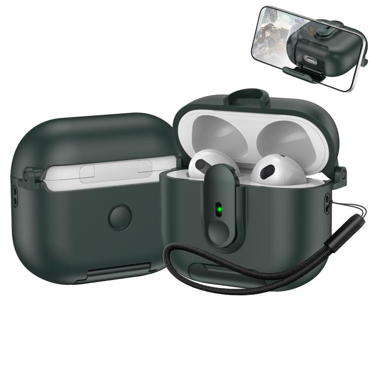 For AirPods 3 One-piece Holder Wireless Earphones Case with Lanyard