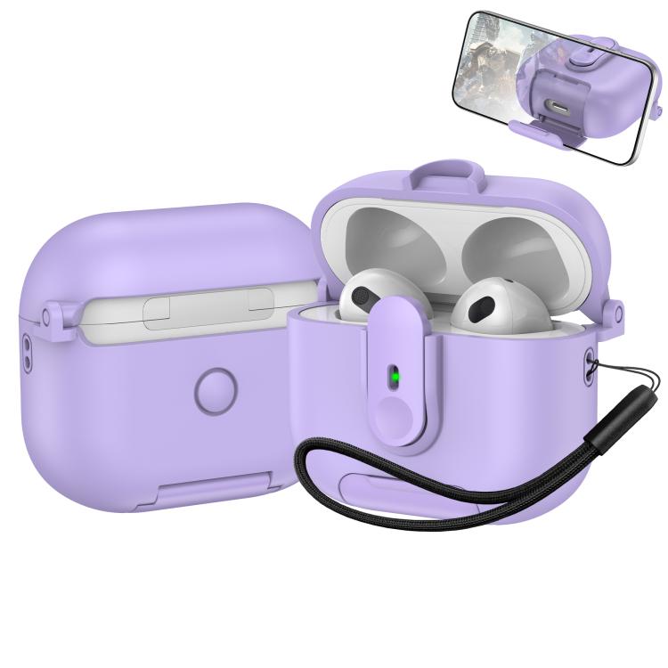 For AirPods 3 One-piece Holder Wireless Earphones Case with Lanyard