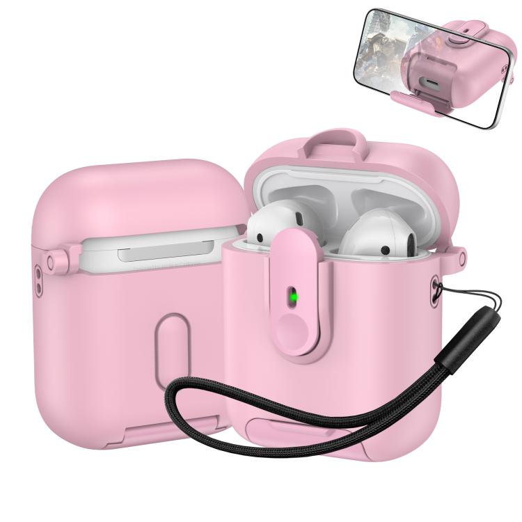 For AirPods 1 / 2 One-piece Holder Wireless Earphones Case with Lanyard