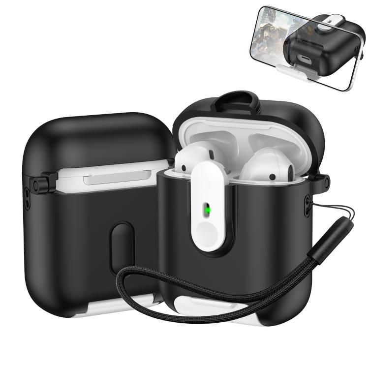 For AirPods 1 / 2 One-piece Holder Wireless Earphones Case with Lanyard