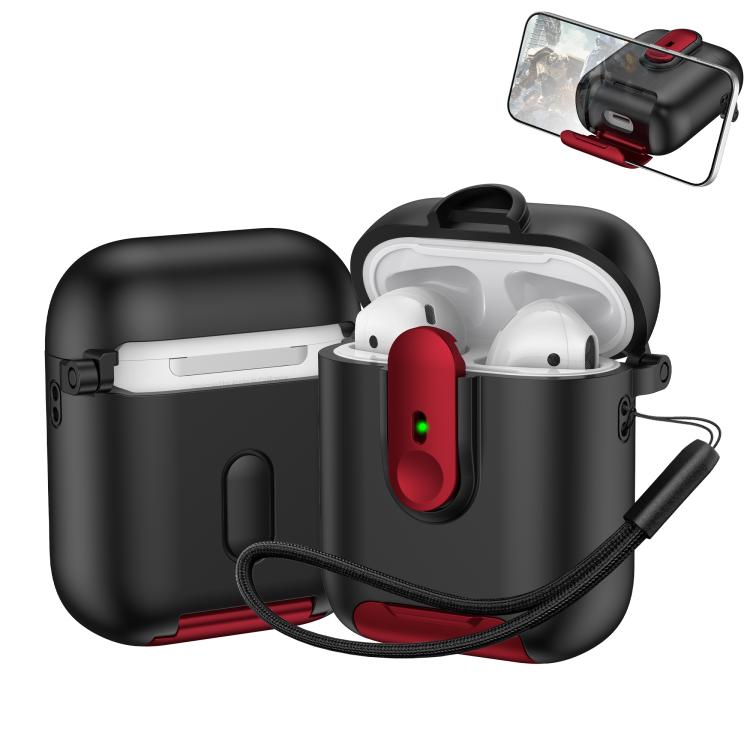 For AirPods 1 / 2 One-piece Holder Wireless Earphones Case with Lanyard