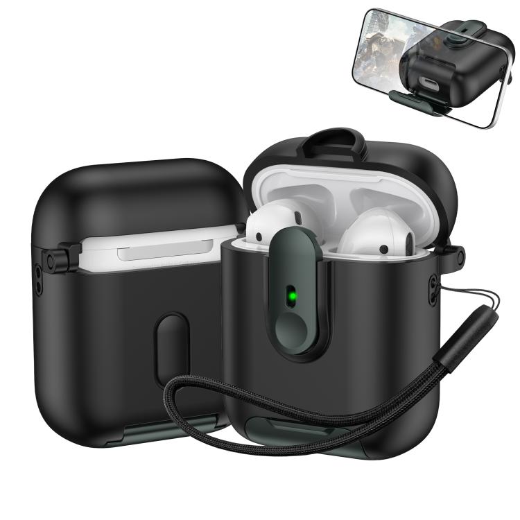 For AirPods 1 / 2 One-piece Holder Wireless Earphones Case with Lanyard